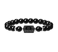 Oneress Star Sign Bracelet 8mm Natural Black Agate Stone Could Help to Release Stress for Men and Women SJYA4654 (Leo)