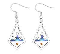 Oneress Stylish Mountain Mustard Seed Earrings Engraved With Faith All Things are Possible, Abalone Shell Dangle Drop Earring Stainless Steel Hook for Women Girls YA4604
