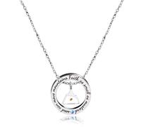 Oneress Triangle Mountain Mustard Seed Faith Necklace, Commemorative Circle Ring Pendant for Women YA958 (Triangle Mountain)