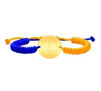 Oneress Ukraine Friendship Bracelets Peace Sign Bracelet Country Flag Color Braided Rope Jewelry for Women