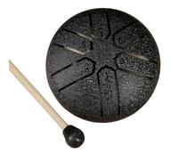 ONERWN Steel Tongue Drum Rain Chime, Rain Drum for Outside, 3 Inch, 6 Notes, Black