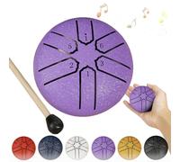 ONERWN Steel Tongue Drum Rain Chime, Rain Drum for Outside, Rain Drum Instrument for Outside, Steel Tongue Drum Rain Chime Waterproof, Steel Tongue Drum 3 Inches 6 Notes, Mini Handpan Drum (Purple)