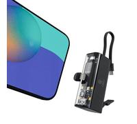 ONES 5000mAh Mini Power Bank, 10.5W Dual-Way Quick Charge, Smart Digital Display, LED Lights, Portable Battery Phone Charger for iPhone 16/15/14/1312 Samsung S22/23, Lighting Plug & USB C Cable, Black