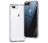 ONES Clear Slim Hard Case for iPhone 8 Plus / 7 Plus『Shockproof Air Cushion』 『Raised Edges Protect Camera & Screen』 [ Non-Yellow ] [ Anti-Slip ] PC + TPU Hybrid Protective Transparent Silicone Cover