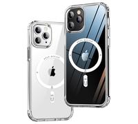 ONES Hard Hybrid Magnetic Case Compatible with iPhone 11 Pro Max Case MagSafe, Military Grade Protection, Shockproof Airbag, Scratch-Resistant, Qi Wireless Charging, Anti-Yellow Silicone Cover, Clear