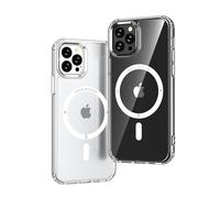 ONES Hard Hybrid Magnetic Case Compatible with iPhone 13 Pro Case MagSafe, Military Grade Protection, Shockproof Airbag, Scratch-Resistant, Qi Wireless Charging, Anti-Yellow Silicone Cover, Clear