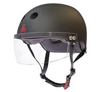 ONE'S Triple Eight Sweatsaver Black Rubber With Visor Roller Derby Helmet - Large/Extra Large