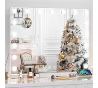 onesaimei Large Hollywood Makeup Mirror with LED Lights - 3 Colour Modes, Dimmable & Touch Control Lighted Mirror, Tabletop or Wall Mounted Vanity Mirror for Bedroom, 70x50 CM Cosmetics Mirror