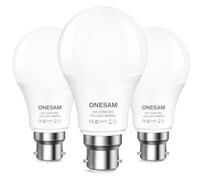 ONESAM Bayonet Light Bulb 60w Equivalent,B22 LED Bulbs Warm White 2700K,9W 830LM A60 GLS Energy Saving Lightbulbs Bayonet,220-240V,Non-dimmable,Pack of 3