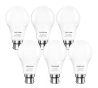 ONESAM Bayonet Light Bulb 60w Equivalent,Cool White 6000K B22 LED Bulb,9W 830LM Energy Saving Lightbulbs Bayonet,A60 GLS LED Bulbs,220-240V,Non-dimmable,Pack of 6