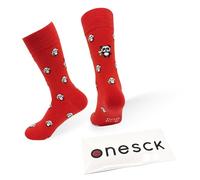 ONESCK Funky Animal Socks - Colourful Novelty Cotton Crew Socks for Men & Women | Fun Gift Socks (UK, Numeric, 8, 12, Regular, Regular, Drunk Panda - Red)