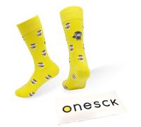 ONESCK Funky Animal Socks - Colourful Novelty Cotton Crew Socks for Men & Women | Fun Gift Socks (UK, Numeric, 8, 12, Regular, Regular, Detective Dog - Yellow)