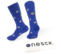 ONESCK Funky Animal Socks - Colourful Novelty Cotton Crew Socks for Men & Women | Fun Gift Socks (UK, Numeric, 4, 7.5, Regular, Regular, Learner Fish - Royal Blue)