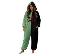 Onesie Adult Cuddly Pyjamas Fleece Pyjamas Halloween Costume | Halloween Pyjamas Women's Long Scary Horror Ghost Face Warm Two-Tone Cuddly Suit for Halloween Costume Party