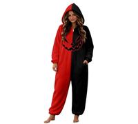 Onesie Adult Cuddly Pyjamas Silly Cuddly Suit Halloween Costume | Halloween Pyjamas Women's Witch Horror Ghost Face Warm Two-Tone Pyjamas for Halloween Costume Party