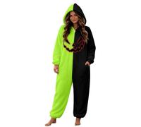 Onesie Adult Cuddly Pyjamas Silly Cuddly Suit Halloween Costume | Halloween Pyjamas Women's Witch Horror Ghost Face Warm Two-Tone Pyjamas for Halloween Costume Party