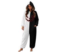 Onesie Adult Cuddly Pyjamas Silly Cuddly Suit Halloween Costume | Halloween Pyjamas Women's Witch Horror Ghost Face Warm Two-Tone Pyjamas for Halloween Costume Party
