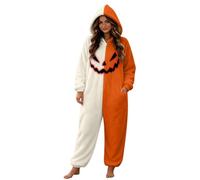 Onesie Adult Cuddly Pyjamas Silly Cuddly Suit Halloween Costume | Halloween Pyjamas Women's Witch Horror Ghost Face Warm Two-Tone Pyjamas for Halloween Costume Party