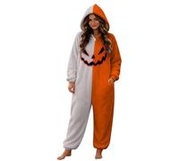 Onesie Adult Cuddly Pyjamas Silly Cuddly Suit Halloween Costume | Halloween Pyjamas Women's Witch Horror Ghost Face Warm Two-Tone Pyjamas for Halloween Costume Party