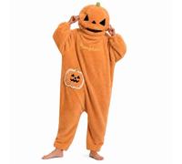 Onesie Halloween Long Excerise Uniform Mens Cool Comfort Sleeve Polyester Sets Men Button-Down Crew Orange L