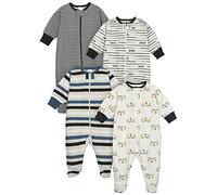 Onesies Brand baby boys 4-pack 'N Plays Footies and Toddler Sleepers, Tiger Blue, 0-3 Months US