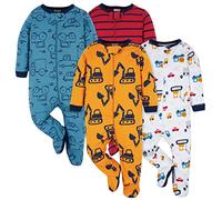 Onesies Brand Baby Boys 4-Pack Sleep 'N Plays Footies, Truck, Newborn