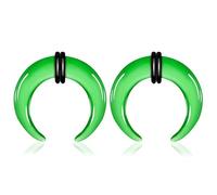 ONESING 10G 12G 14G Septum Ring Glass Septum Pincher C Shape Septum Jewelry with O-Rings Horseshoe Septum Ear Cartilage Nose Septum Stretch Kit for Women Men, 12G (2mm), Glass, no gemstone
