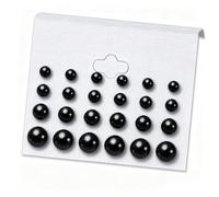 ONESING 12 Pairs Pearl Stud Earrings for Women, Black Pearl Earrings Studs 5MM 6MM 8MM 10MM, Hypoallergenic Pearl Earrings Set for Bridal Wedding Birthday Christmas