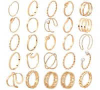ONESING 25 Pcs Knuckle Rings for Women Stackable Rings Sets Girls Bohemian Retro Vintage Joint Finger Rings for Women Men