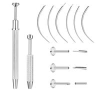 ONESING 8Pcs Piercing Ball Grabber Tool for Changing Jewelry,14G 16G 18G 20G Stianless Steel Flat Back Earring Applicator, Internally Threaded, Threadless, External Threaded, Push Pin Piercing Grabber