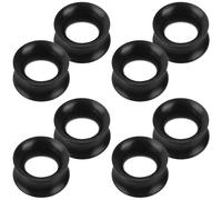 ONESING 8Pcs Silicone Gauges for Ears 00G-25mm Flexible Ear Tunnels Gauges Double Flared Ear Gauges Hypoallergenic Ear Expander Stretching Set for Women Men, 8 mm, Silicone, no gemstone