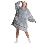 onesnug Premium Hoodie Blanket, Oversized Wearable Hooded Sweatshirt for Men, Women & Teens | One Size Fits All (Light Grey)