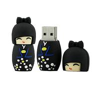OneSquareCore 128GB Japanese Kimono Girl Shape USB Flash Drives Pen Drive Memoria Flash Stick PenDrives USB Flash Disk Thumb Drive U Disk USB Drive USB (Black)