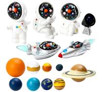 ONEST 15 Pieces Universe Planet Solar System Model Astronaut and Rocket Figurines for DIY Shelf Tabletop Diorama Craft Decoration