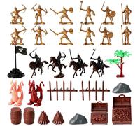 ONEST 33 Pieces Mini Dragon Figures Medieval Knights Miniature Playset Flying Dragon Figurines Cupcake Topper Party Table Decorations