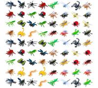 ONEST 72 Pieces Mini Insect Figurines Small Insects Figures Fake Bugs Table Decorations Halloween Filler Cupcake Toppers