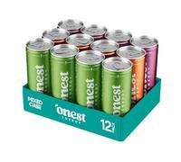 Onest Energy - Natural Energy Drink Mixed Pack, 4 x Apple Berry, 4x Mango Lime & 4 x Tropical Peach - 80mg Natural Caffeine, Magnesium & B Vitamins, Under 30 Calories Per Can - 12 x 250ml