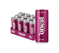 Onest Energy - Natural Energy Drink, Sparkling Apple Berry, 12 x 250ml - Contains 80mg Natural Caffeine, B Vitamins & Magnesium Citrate, Only 25kcal Per Can - Low Sugar, Vegan-Friendly