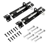 onesto Pack of 2 - Black Brenton Bolt 8" - Heavy Duty Mild Steel Door Lock with Powder Coated Finish - Easy to Fit with Fixing Screws - Ideal for Shed, Gate & Garage Doors