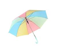 onestopbuys® Dome Birdcage Umbrella, Ladies Walking Length, Transparent with Border (rainbow blue)