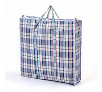 Onestopbuys Laundry Bags Reusable LARGE XL JUMBO Storage Zipped Shopping Strong Storage Fold (Blue, 80x60x30cm)