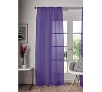 onestopbuys Single Plain Voile Net Curtain Sheer Panel Window Drapes Rod Pocket Light Filter (Purple, Length=229cm (90"))