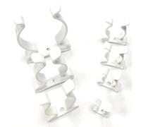 ONESTOPDIY.COM 2 x Terry Tool Clips White Plastic Coated Spring Steel Grips Dia. 50MM