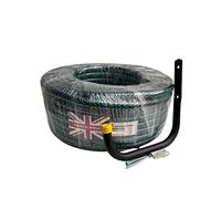 ONESTOPDIY.COM 60 METRE UK MADE HEAVY DUTY GREEN BRADED HOSE GARDEN HOSEPIPE + WALL HOOK NEW