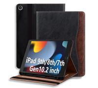ONETHEFUL Case for iPad 9th/8th/7th Generation 10.2 inch Multi-angles Stand Protective Shockproof Cover Elastic Band with Auto Sleep Wake iPad Air 3 10.5" 2019/iPad PRO 10.5" 2017 Black