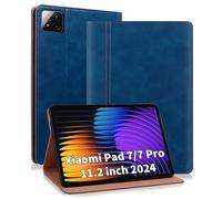 ONETHEFUL Case for Xiaomi Pad 7/7 Pro 11.2 inch 2024 PU Leather Folio Cover Shell with Auto Sleep/Wake Multi Angle Viewing Stand for Xiaomi Pad 7/7 Pro Tablet Blue