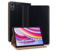 ONETHEFUL Case for Xiaomi Redmi Pad Pro 12,1 inch 2024 PU Leather Multi-Angle Viewing Folio Case Protective Stand Cover for Tab Redmi Pad Pro 12.1''/Xiaomi Poco Pad Black