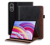 ONETHEFUL Case for Xiaomi Redmi Pad Pro 12.1 inch 2024 PU Leather Protective Case with Pocket and Pen Loop, Stand Function Smart Cover Black