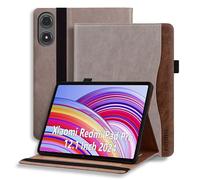 ONETHEFUL Case for Xiaomi Redmi Pad Pro 12.1 inch 2024 PU Leather Protective Case with Pocket and Pen Loop, Stand Function Smart Cover Gray