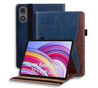 ONETHEFUL Funda para Redmi Pad Pro 12.1 Pulgadas 2024 Carcasa PU Leather Folio Cover con Función de Soporte Bolígrafo/Multiángulo/Ranura para Tarjetas Azul